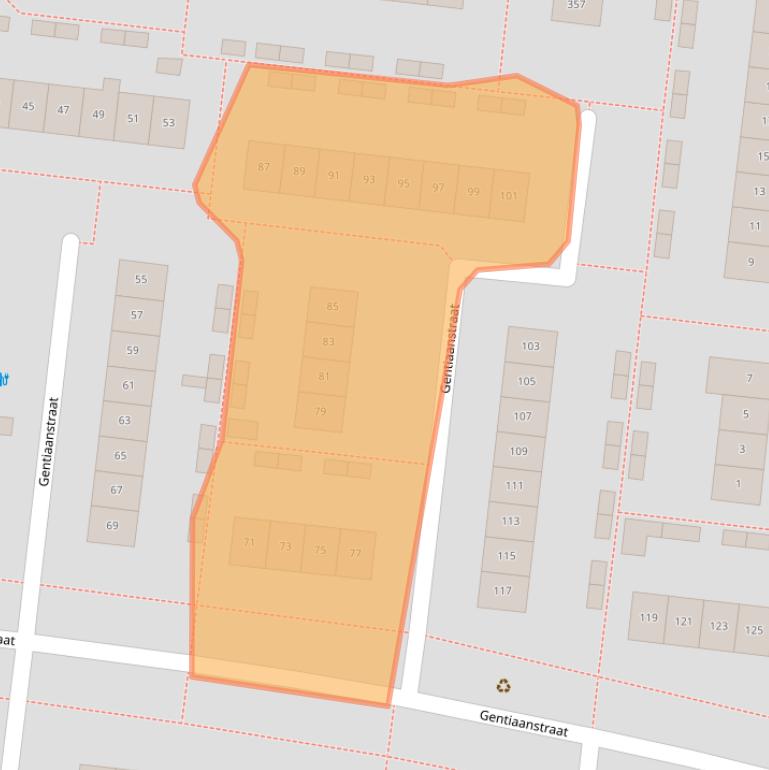 Kaart van postcodegebied 7322BC.