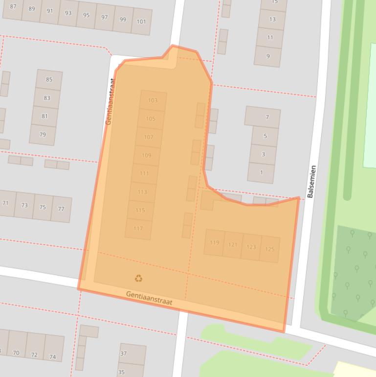 Kaart van postcodegebied 7322BD.