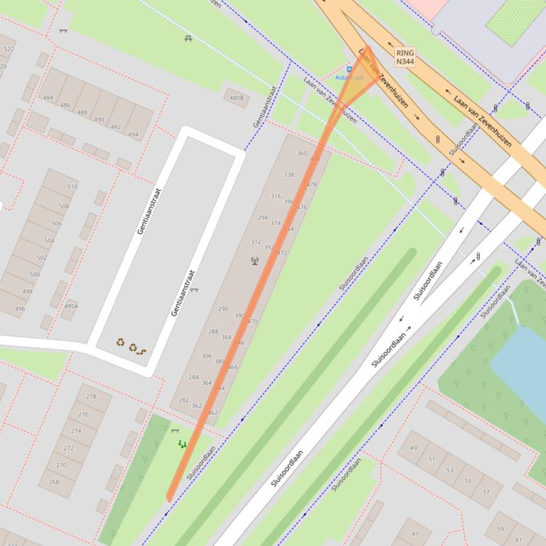 Kaart van postcodegebied 7322CD.