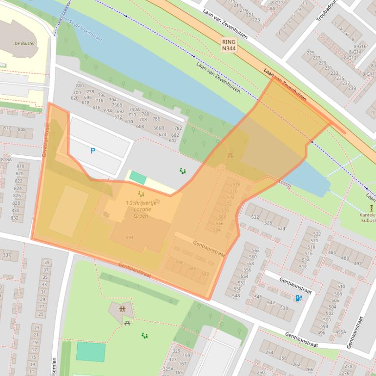 Kaart van postcodegebied 7322CL.