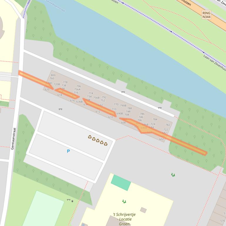 Kaart van postcodegebied 7322CT.