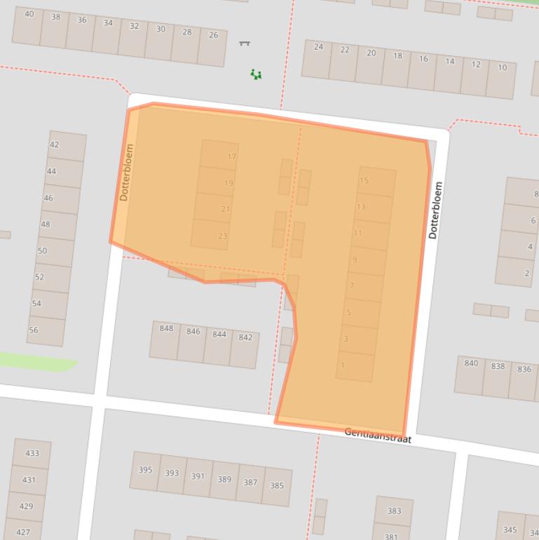 Kaart van postcodegebied 7322DA.