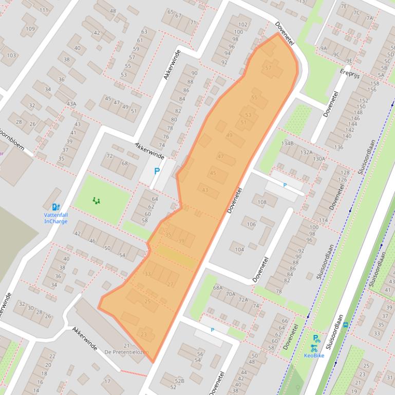 Kaart van postcodegebied 7322DN.