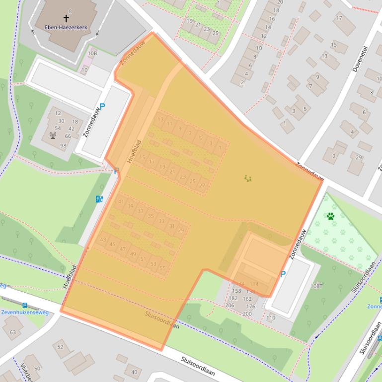 Kaart van postcodegebied 7322EG.