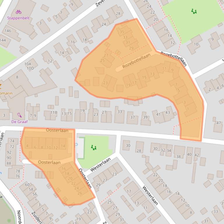Kaart van postcodegebied 7322HH.