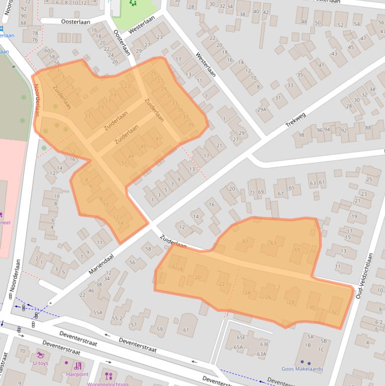Kaart van postcodegebied 7322HL.