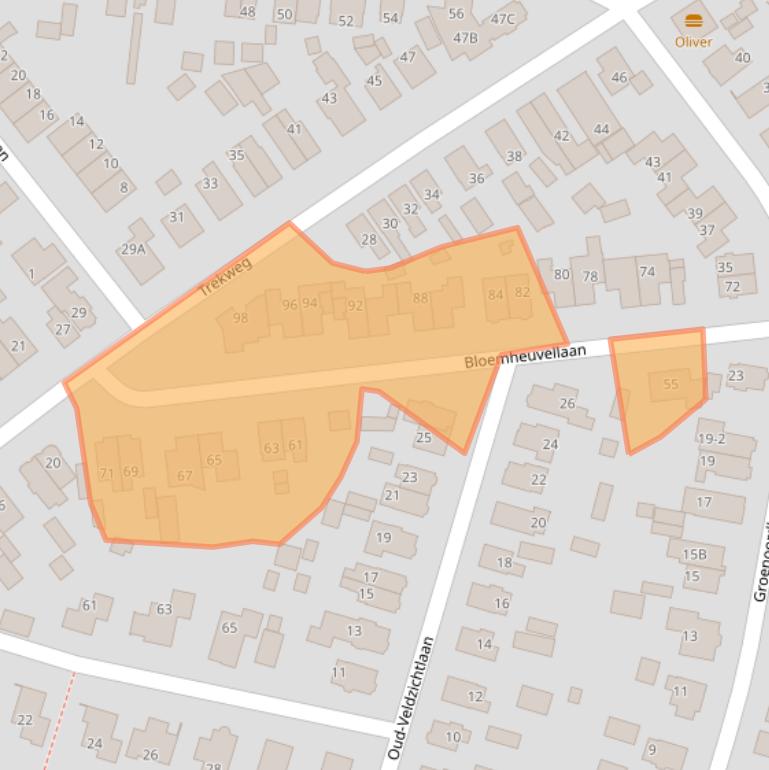 Kaart van postcodegebied 7322JC.