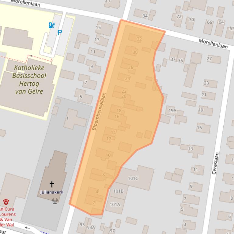 Kaart van postcodegebied 7322JD.