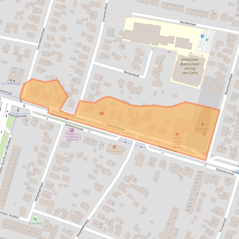 Kaart van postcodegebied 7322JL.