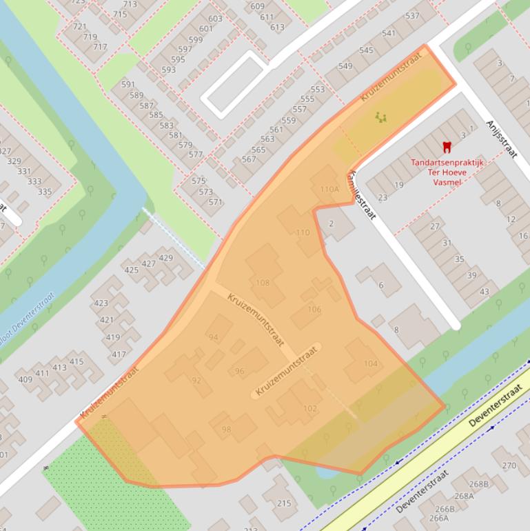 Kaart van postcodegebied 7322MA.