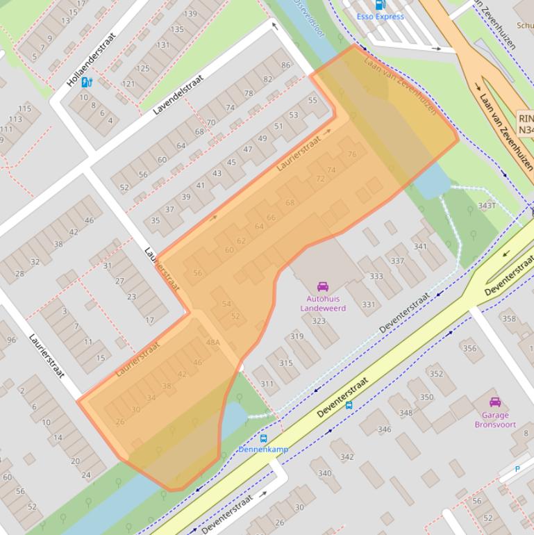 Kaart van postcodegebied 7322RD.