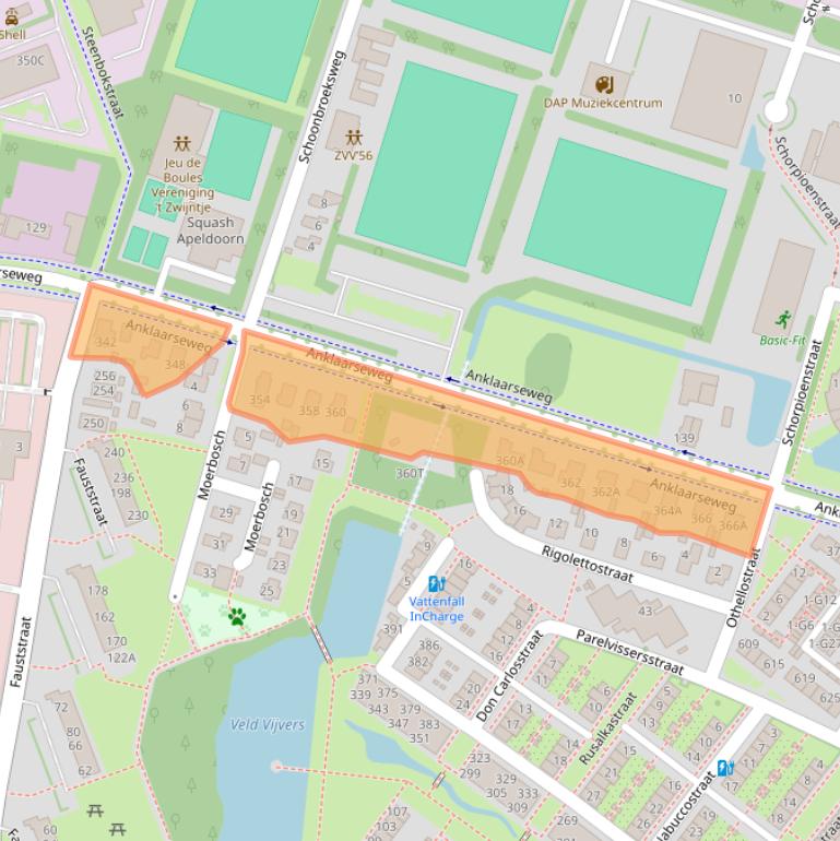 Kaart van postcodegebied 7323AC.