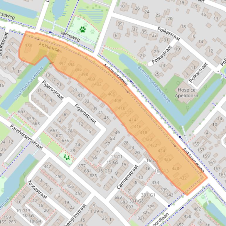 Kaart van postcodegebied 7323AE.