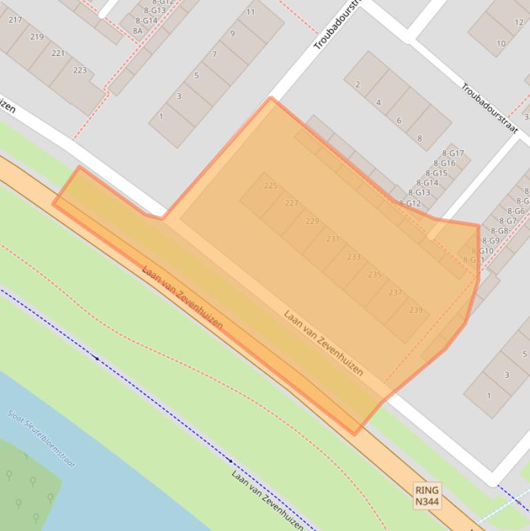 Kaart van postcodegebied 7323AT.