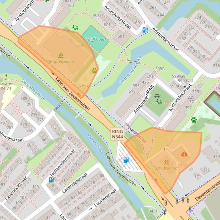 Kaart van postcodegebied 7323AW.