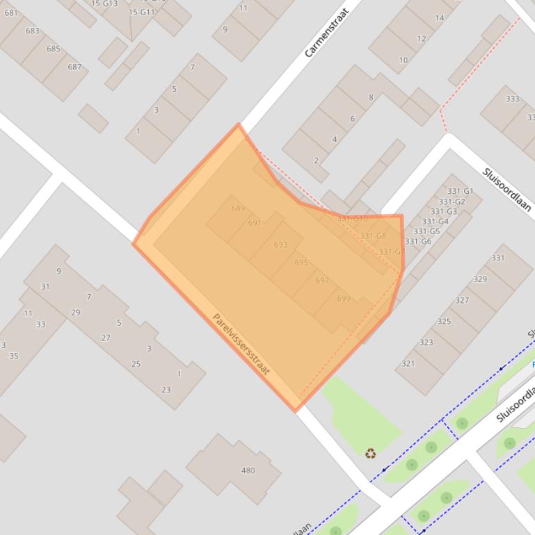 Kaart van postcodegebied 7323CT.