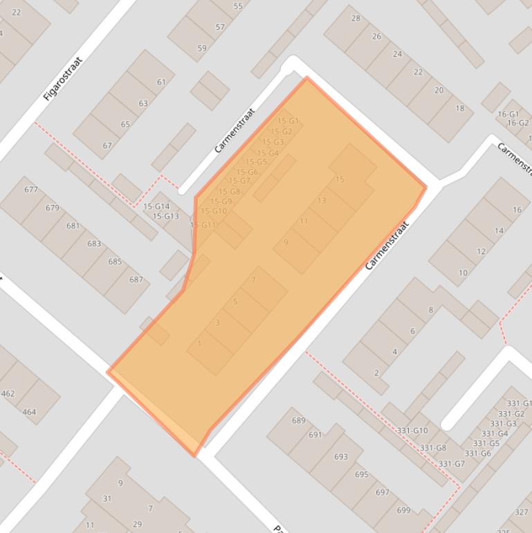 Kaart van postcodegebied 7323DD.