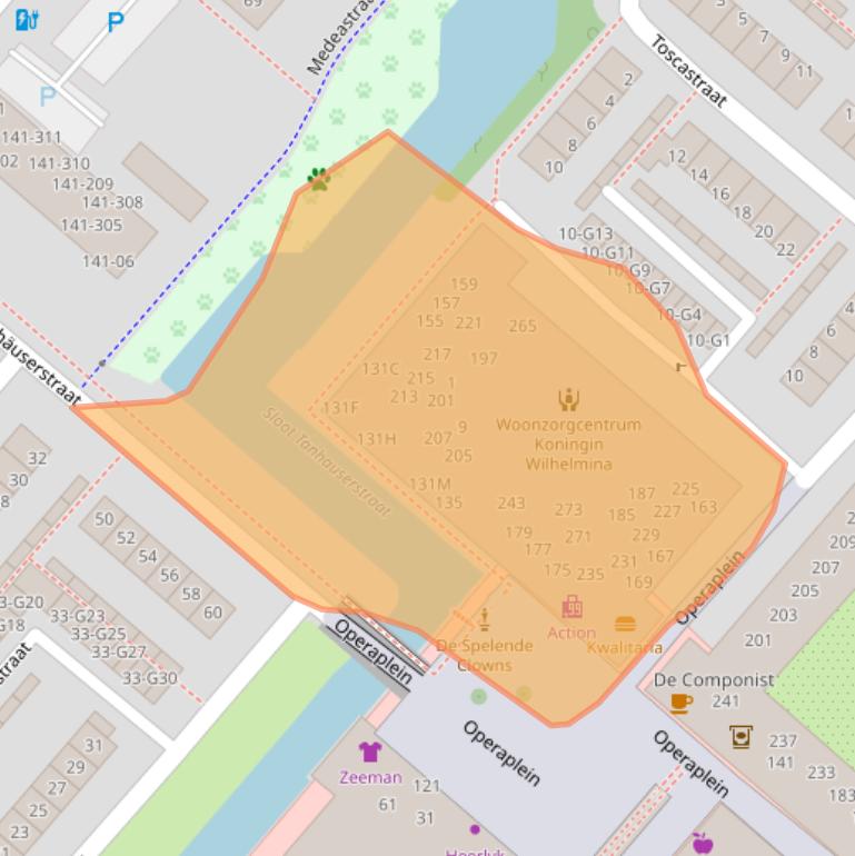 Kaart van postcodegebied 7323EJ.