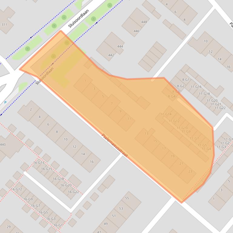 Kaart van postcodegebied 7323GD.