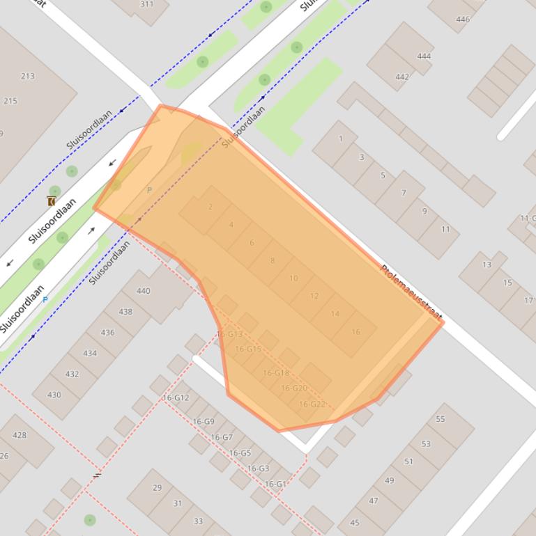 Kaart van postcodegebied 7323GG.