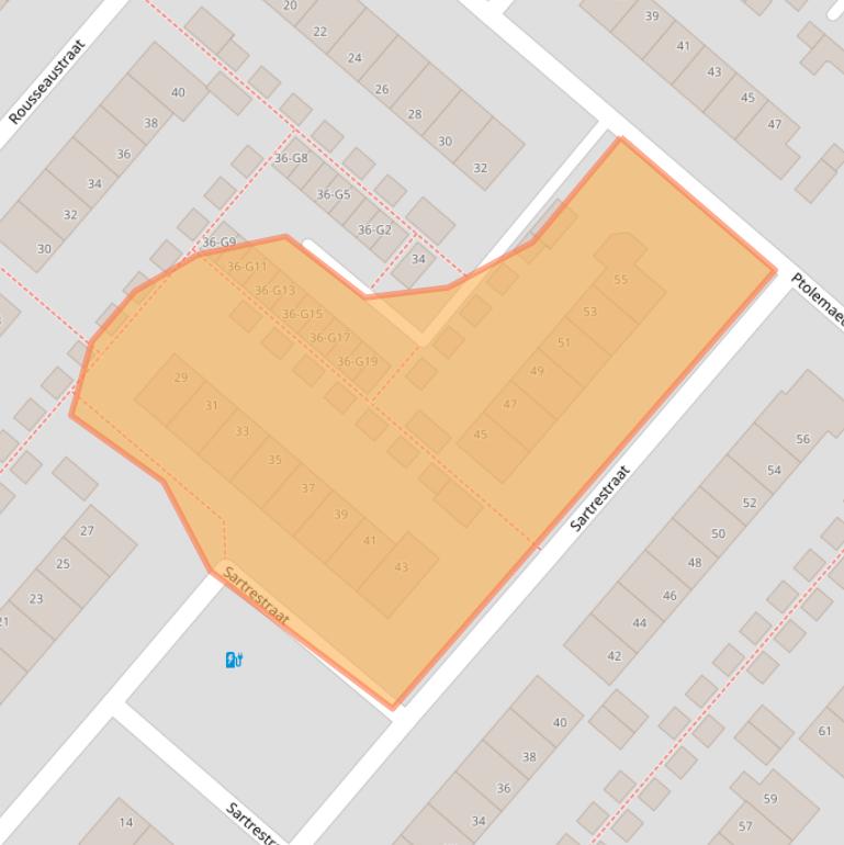Kaart van postcodegebied 7323GS.