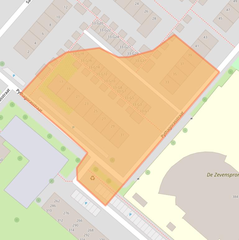 Kaart van postcodegebied 7323HB.