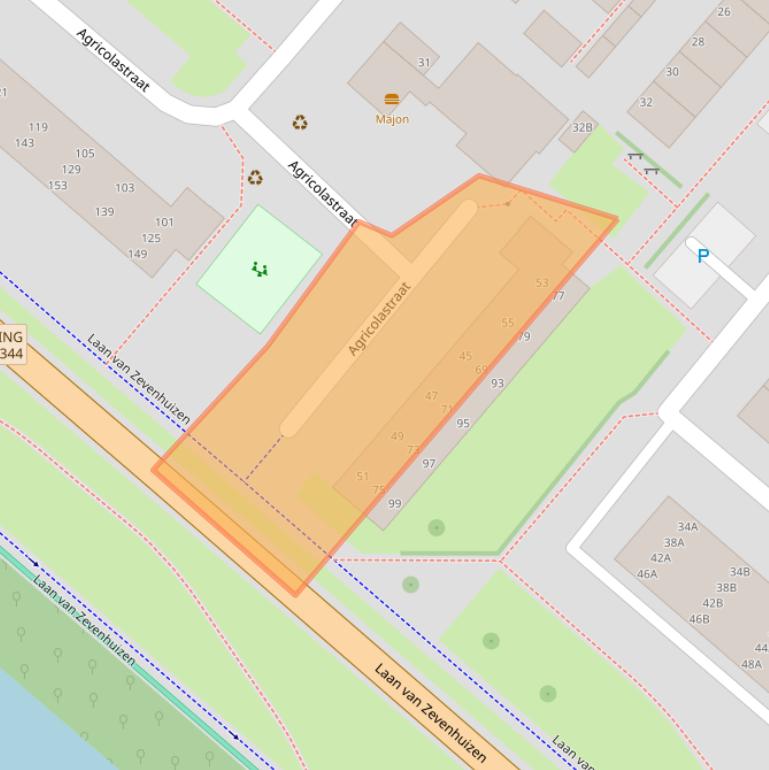 Kaart van postcodegebied 7323JD.