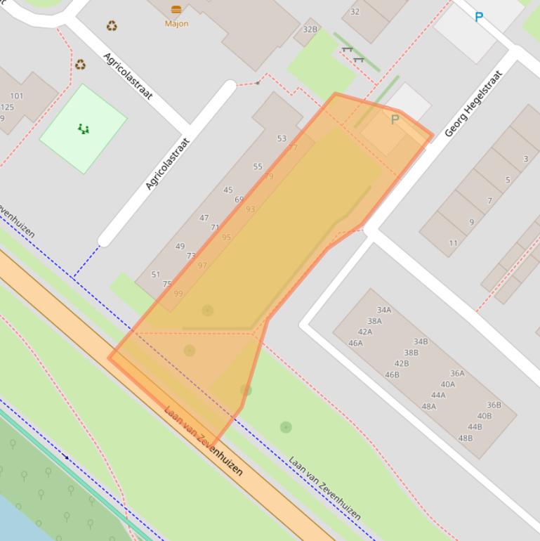 Kaart van postcodegebied 7323JE.