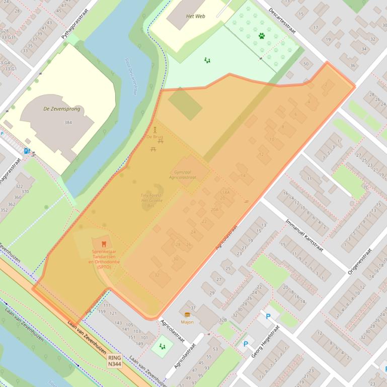 Kaart van postcodegebied 7323JJ.