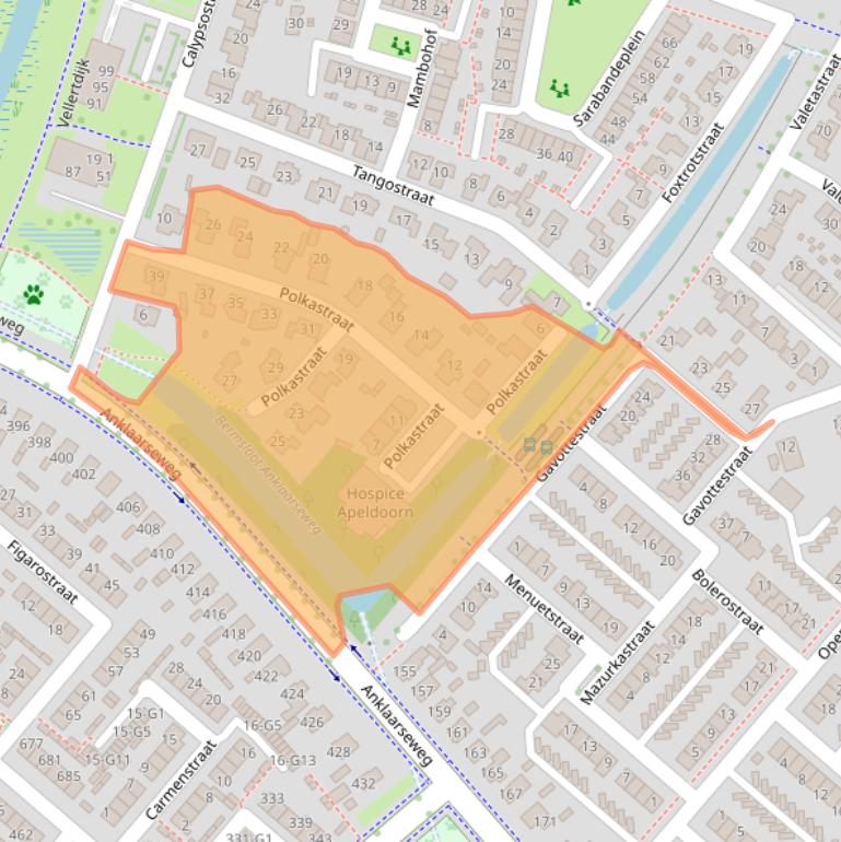 Kaart van postcodegebied 7323KZ.
