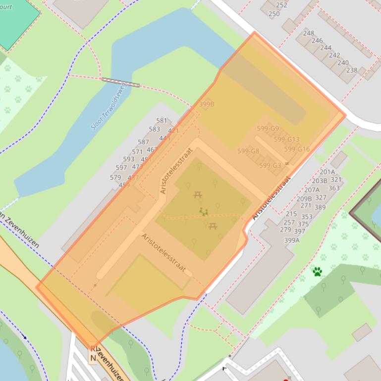 Kaart van postcodegebied 7323NG.