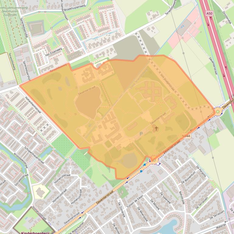 Kaart van postcodegebied 7323PT.