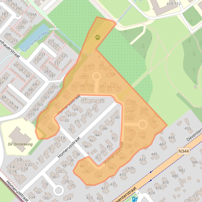 Kaart van postcodegebied 7323PZ.