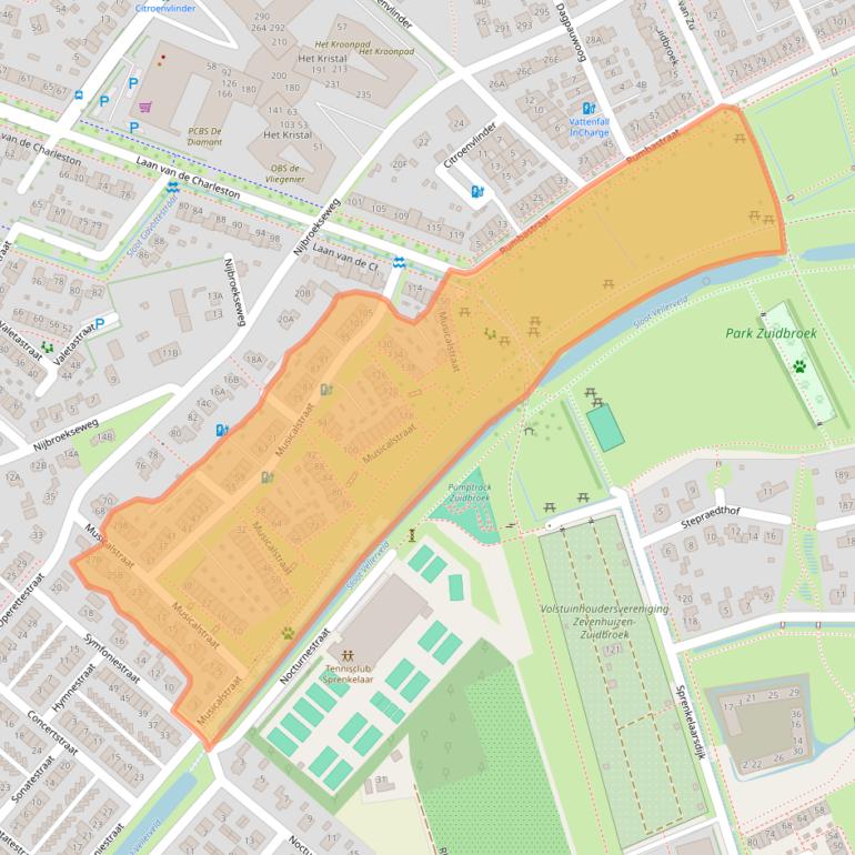 Kaart van postcodegebied 7323RN.