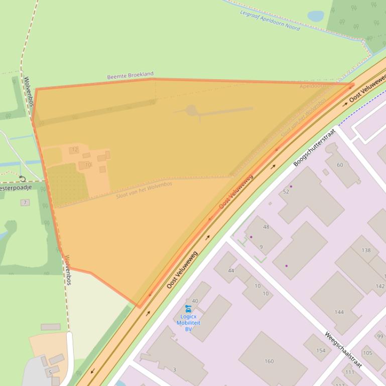 Kaart van postcodegebied 7323RZ.