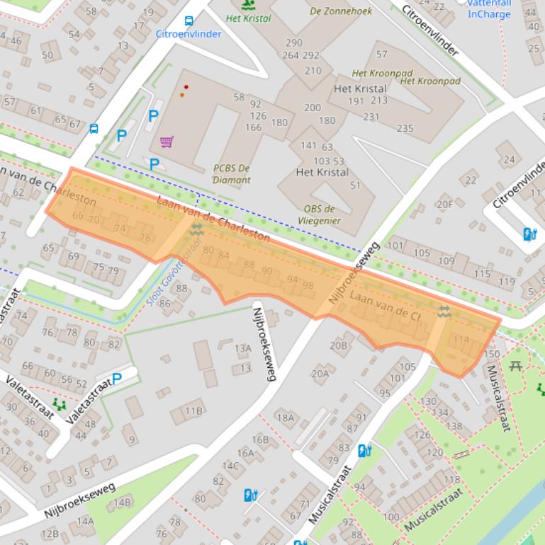 Kaart van postcodegebied 7323SC.