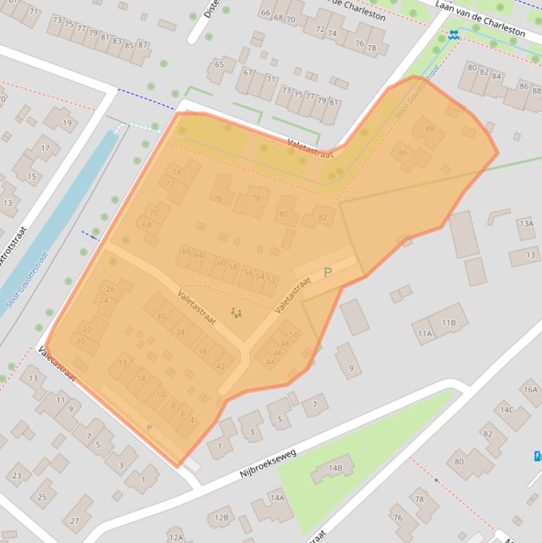 Kaart van postcodegebied 7323SG.