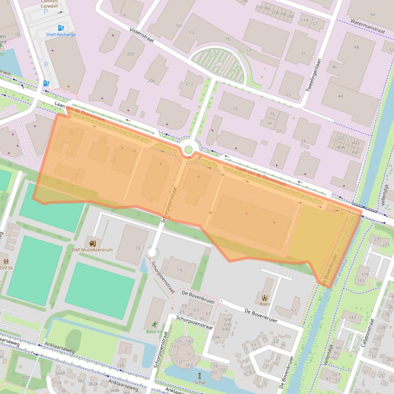 Kaart van postcodegebied 7324AA.
