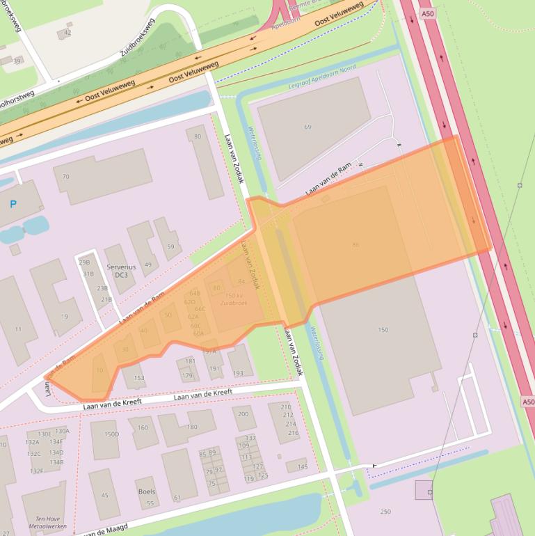 Kaart van postcodegebied 7324BV.