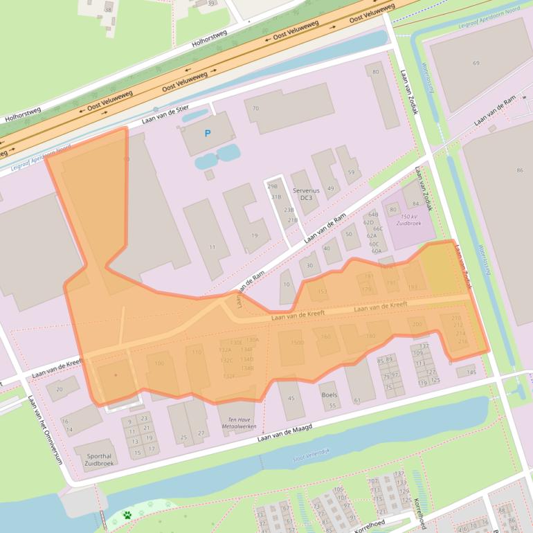 Kaart van postcodegebied 7324BX.