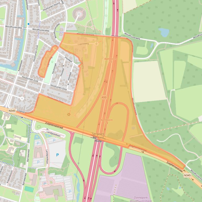 Kaart van postcodegebied 7325AH.