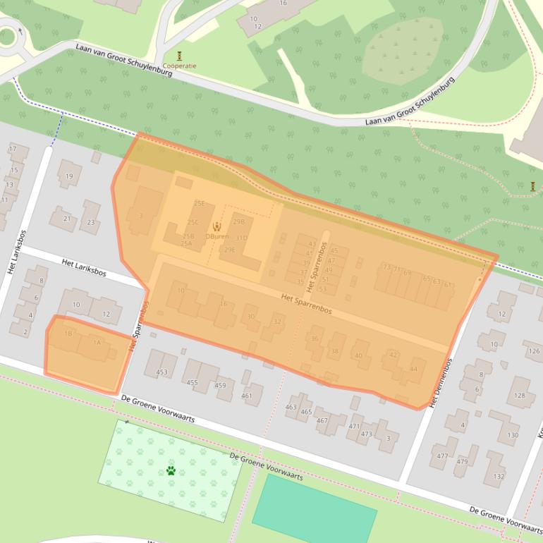 Kaart van postcodegebied 7325AN.