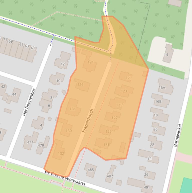 Kaart van postcodegebied 7325AP.