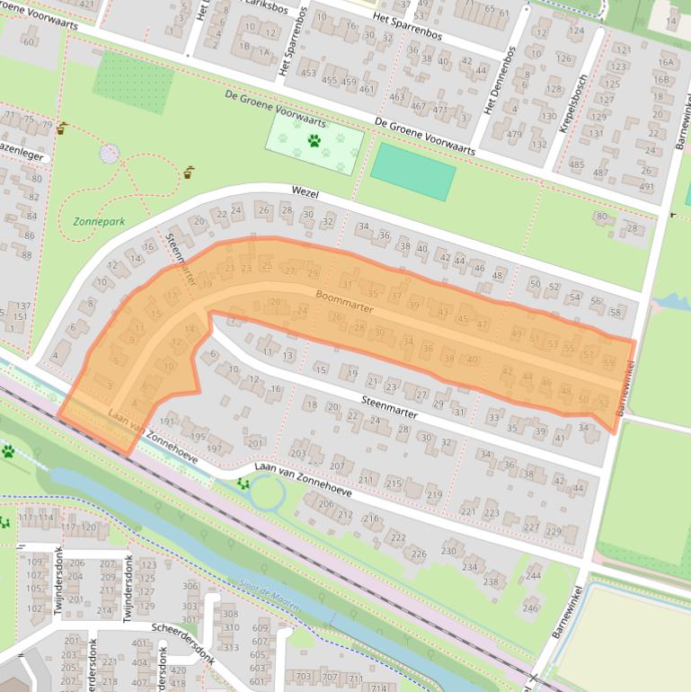Kaart van postcodegebied 7325AX.