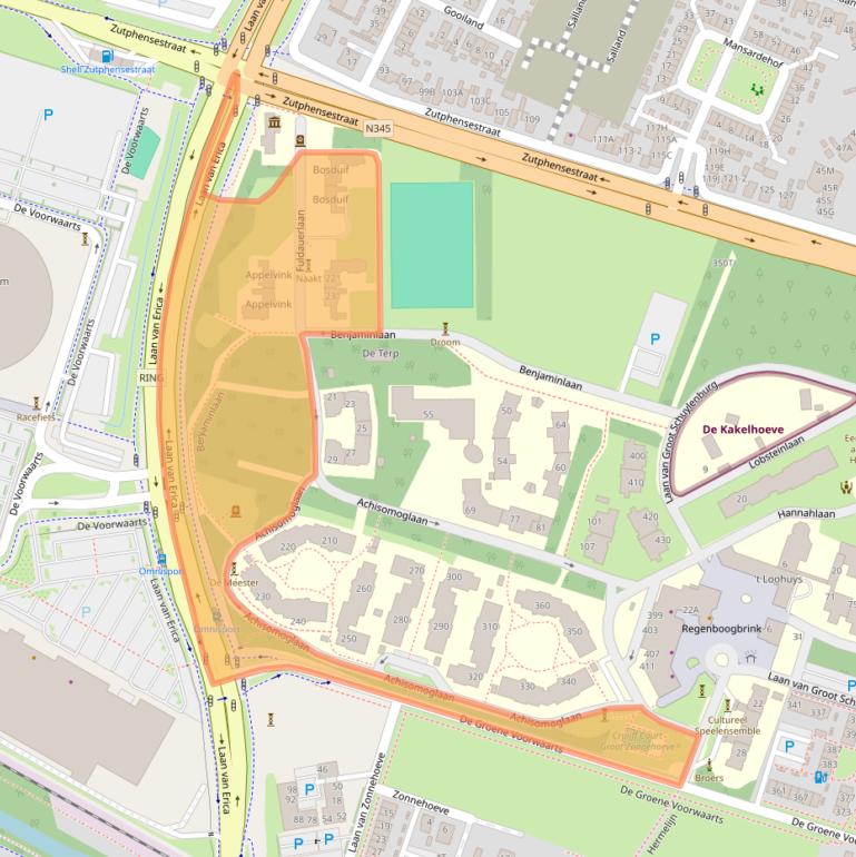 Kaart van postcodegebied 7325BP.