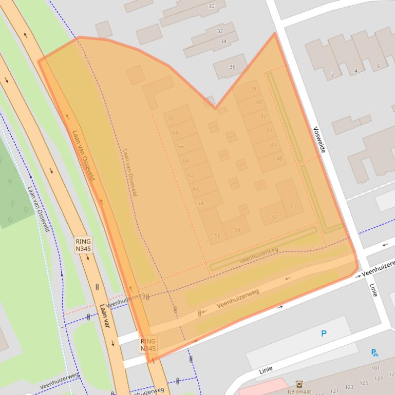 Kaart van postcodegebied 7325DC.