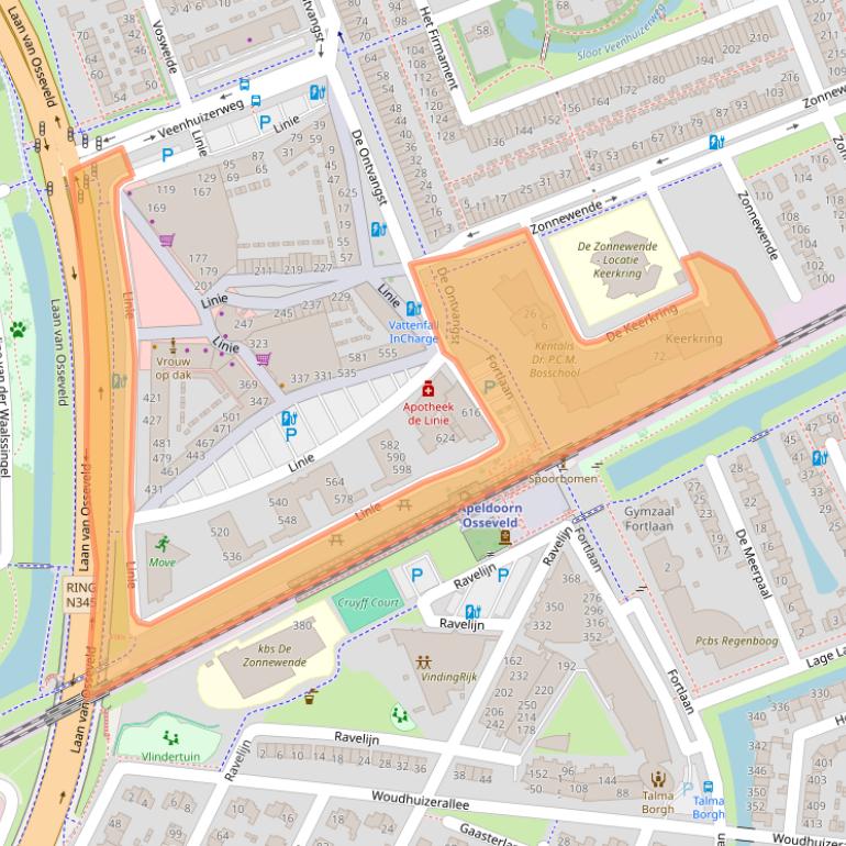 Kaart van postcodegebied 7325EA.