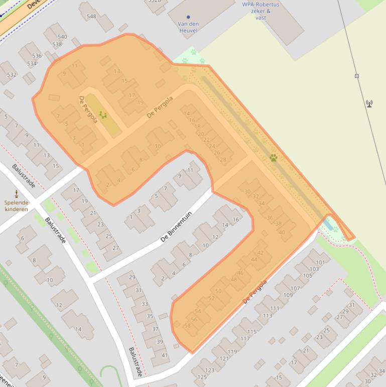 Kaart van postcodegebied 7325GG.