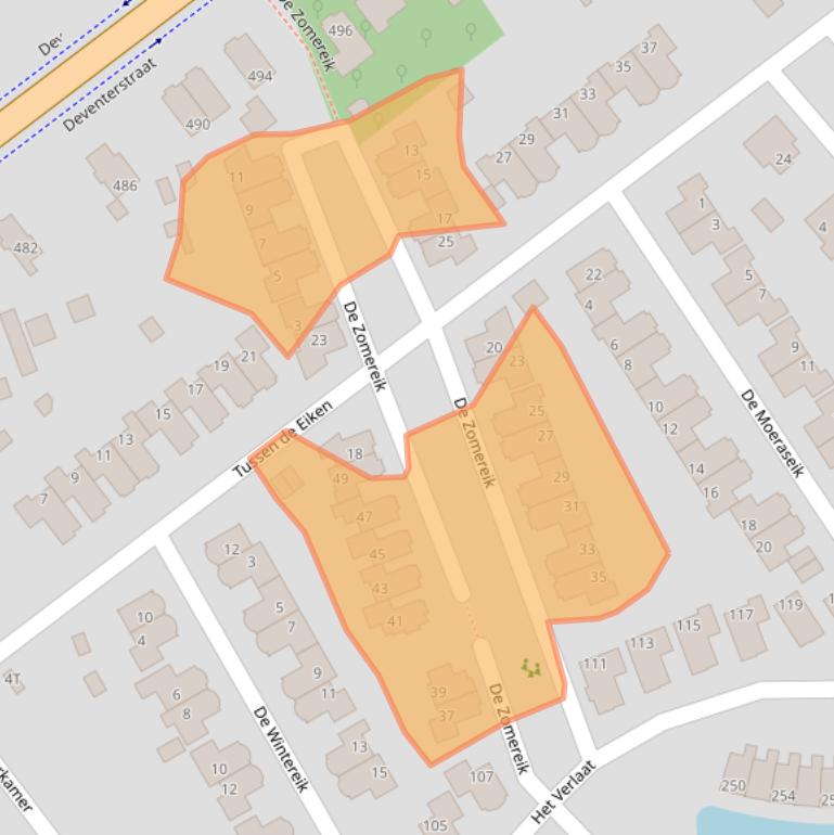 Kaart van postcodegebied 7325HP.