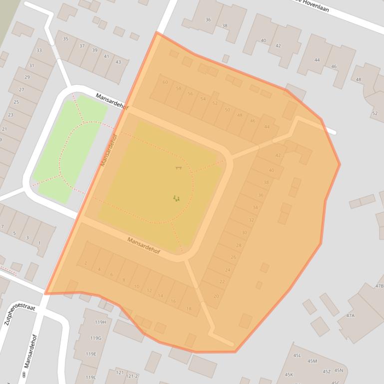 Kaart van postcodegebied 7325VB.